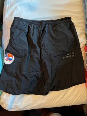 Black Graphic USA Russia China American flag Kanye West bully Los Angeles shorts